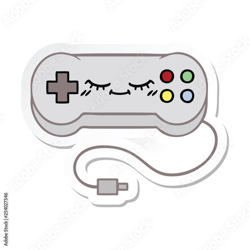 sticker of a cute cartoon game controller