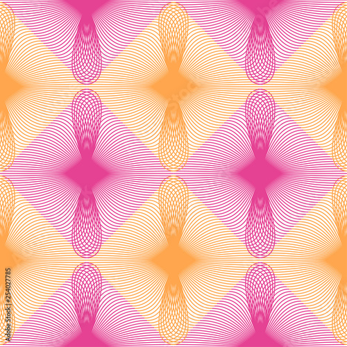 Abstract vector seamless color op art pattern. Moire graphic ornament. EPS10