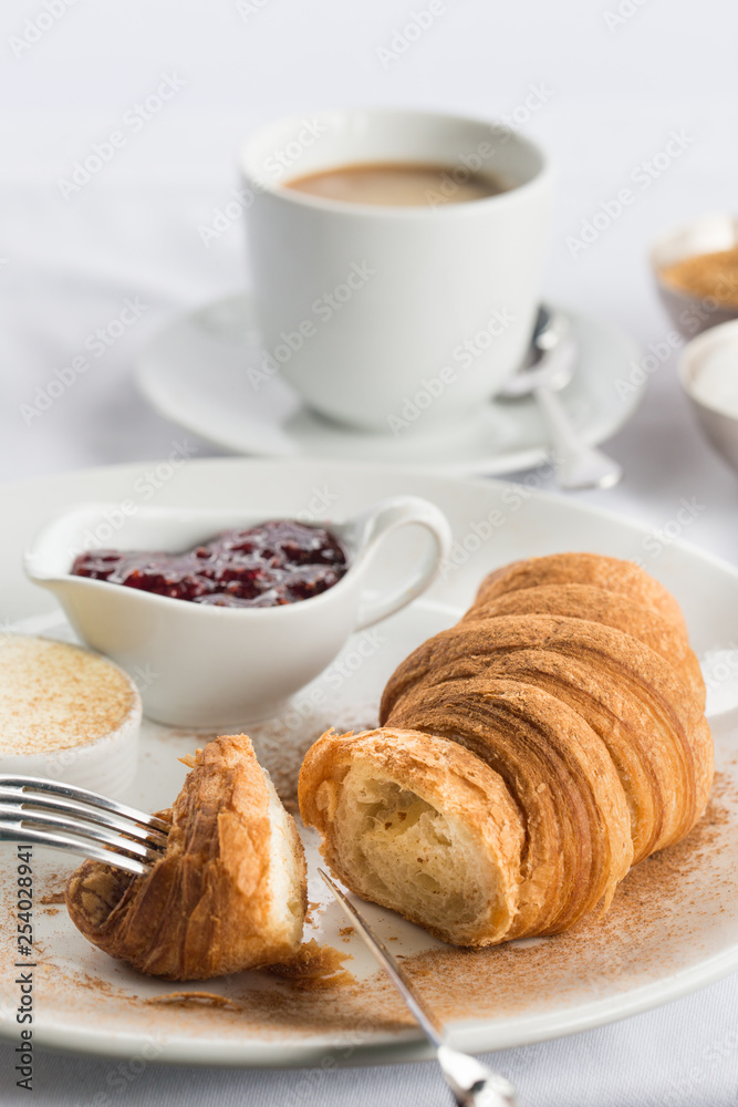 croissant and coffee croissant and coffee