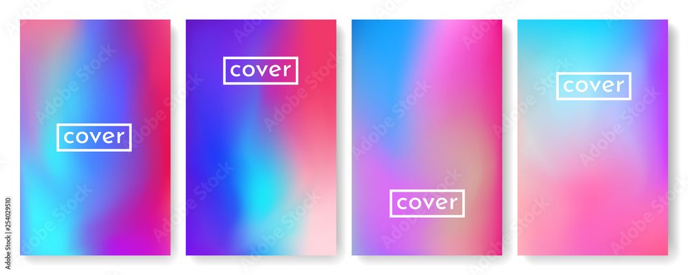Fototapeta premium Bright color background with mesh gradient texture for brochure, leaflet, flyer, cover, catalog. Blue, pink, yellow, green placard poster template. Vector illustration