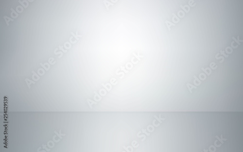 Empty studio room interior. White wall and floor background. Clean workshop for photography or presentation. Vector illustration