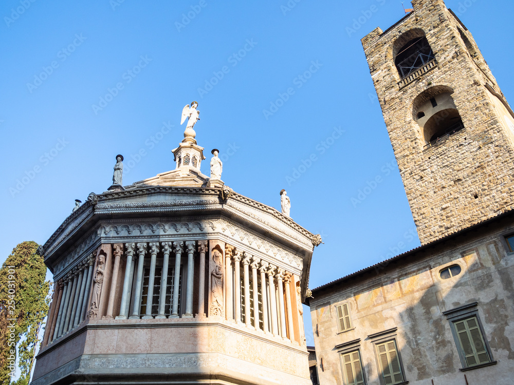 view of Baptistery and Campanone in Bergamo
