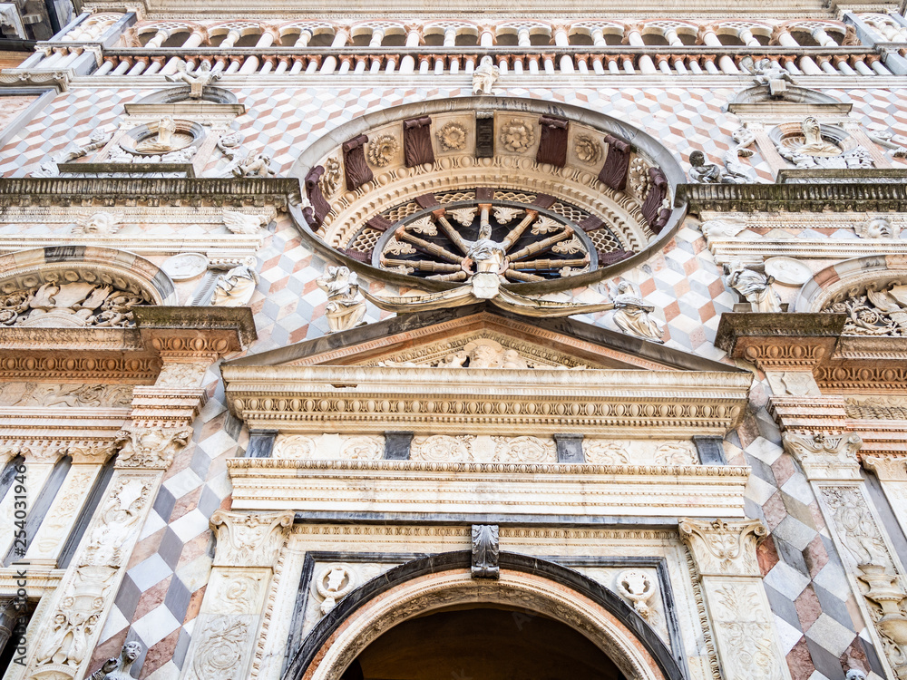 ornamental facade of Cappella Colleoni in Bergamo