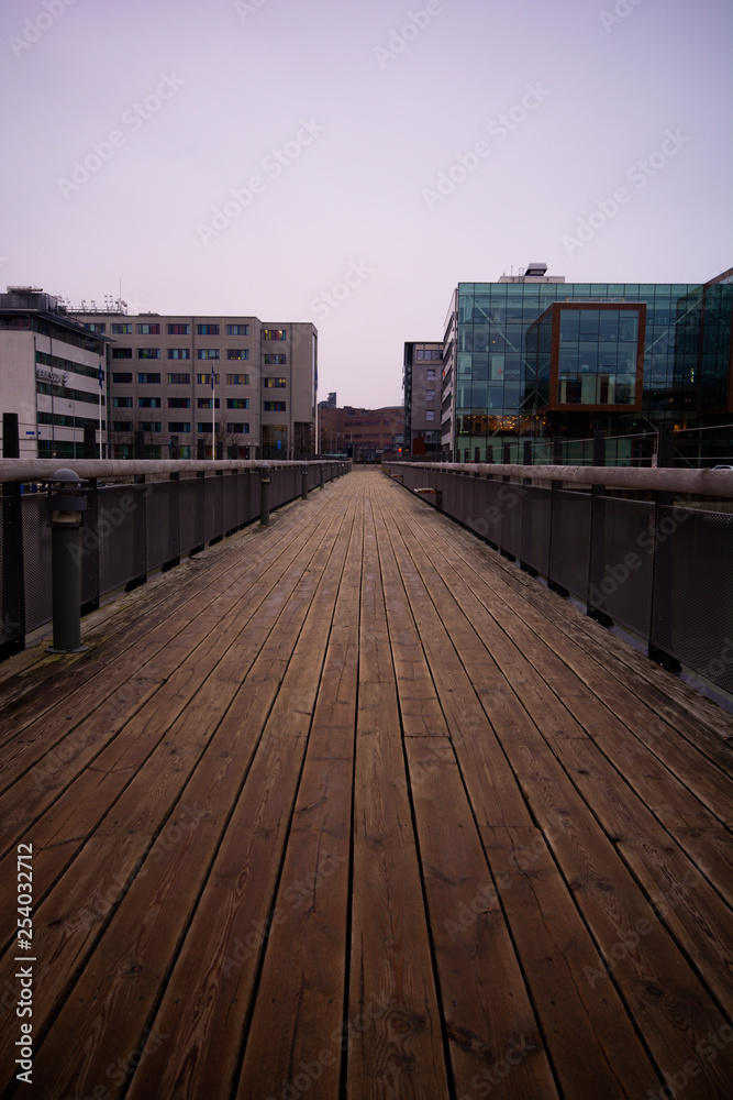 Modern footbridge  at Lindholmen science park gothenburg,sweden