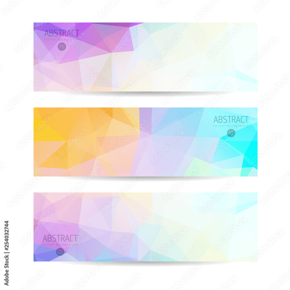 Vector banners set abstract triangle background