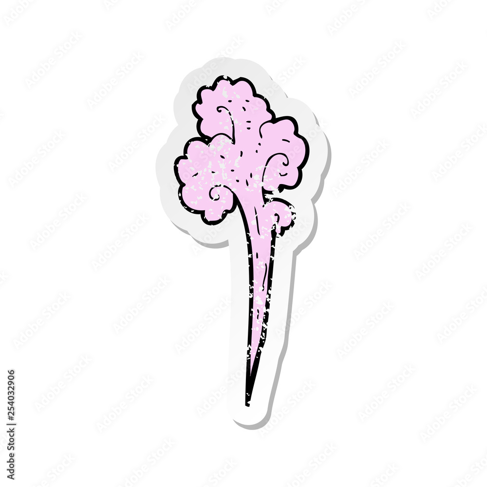 retro distressed sticker of a cartoon gust of wind retro distressed sticker of a cartoon gust of wind