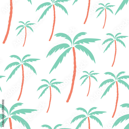 palm tree pattern on white background