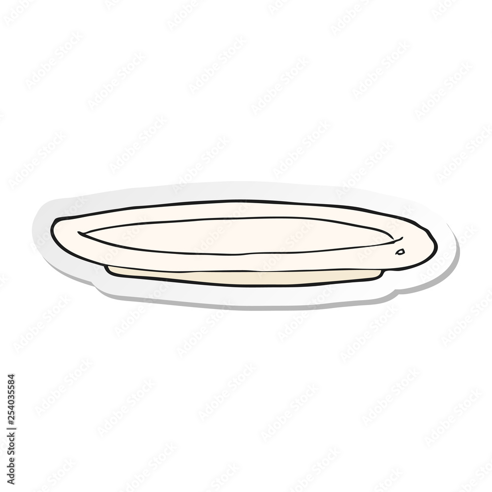 sticker of a cartoon empty plate sticker of a cartoon empty plate