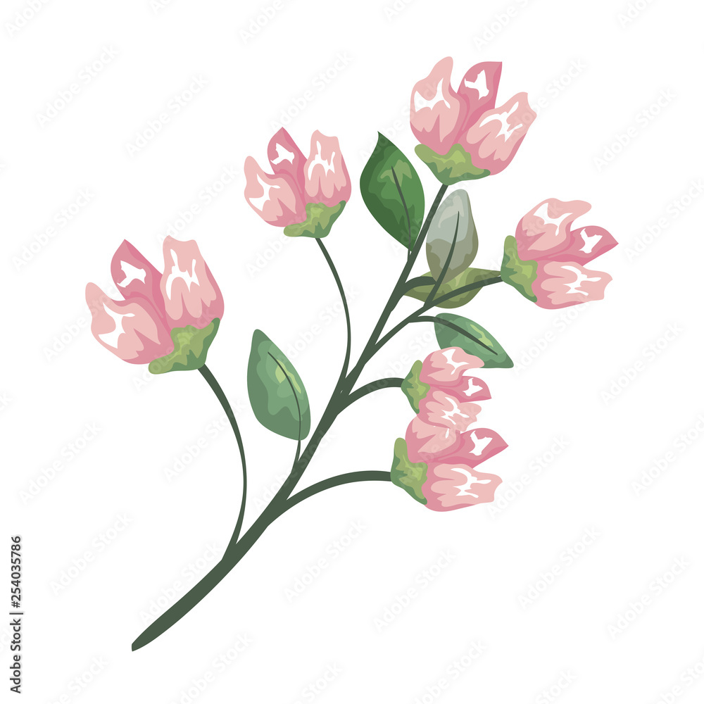 Fototapeta premium beautiful flowers decorative icon