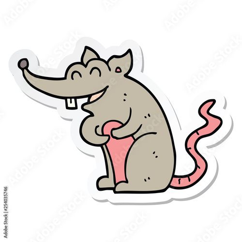 sticker of a cartoon rat