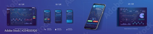 Trade exchange app on phone screen. Mobile banking cryptocurrency ui. Online stock trading interface vector eps 10. Illustration of mobile banking crypto currency, bitcoin