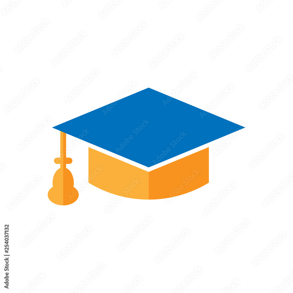 Graduation hat vector illustration in the flat style. Graduation