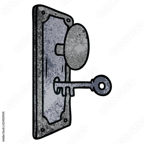 textured cartoon doodle of a door handle