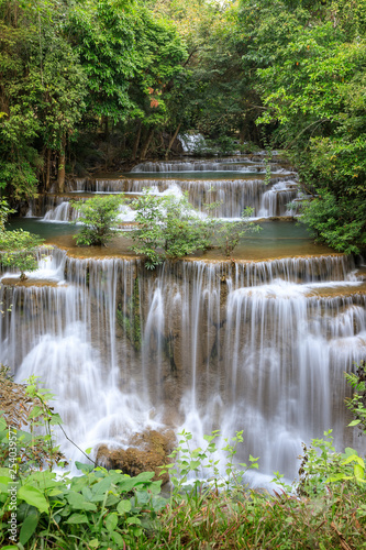Huai Mae Khamin Waterfall tier 4, Khuean Srinagarindra National Park, Kanchanaburi, Thailand © wirojsid