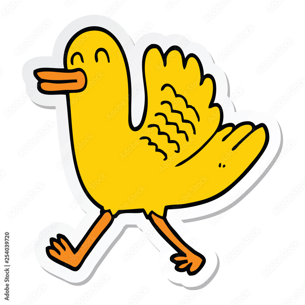 sticker of a cartoon duck sticker of a cartoon duck