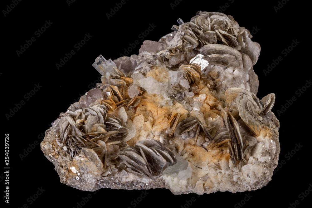 macro mineral stone Topaz on a black background macro mineral stone Topaz on a black background