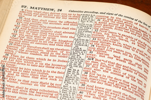 Words of Christ in Red From Bible Page photo