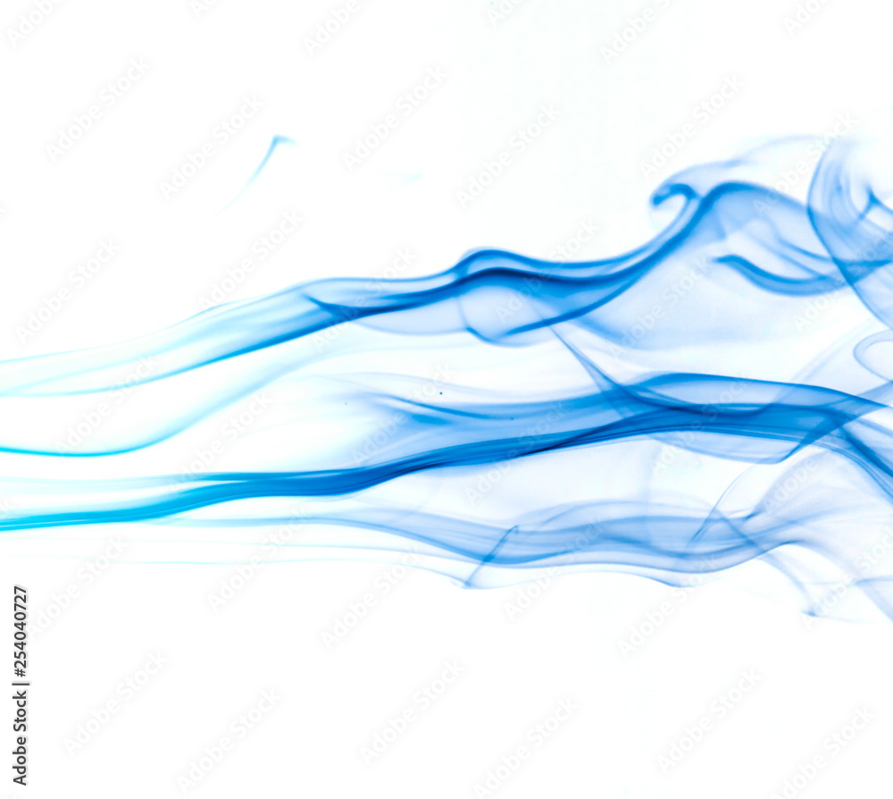 Blue smoke on white background Blue smoke on white background
