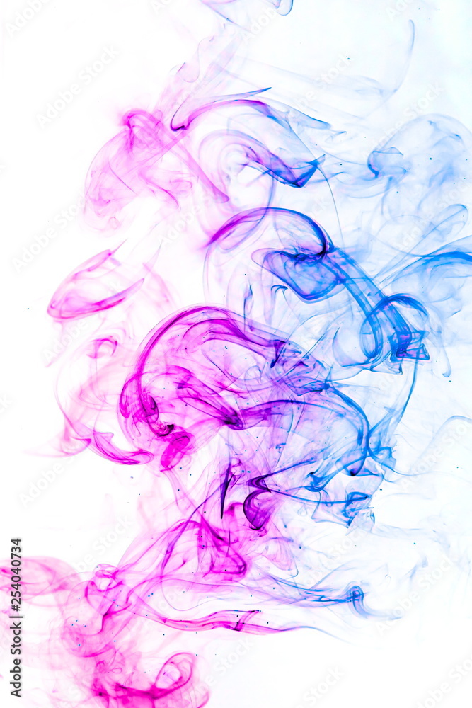 Fototapeta premium Colored smoke on white background