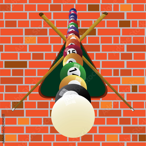 Billiard cue and pool balls