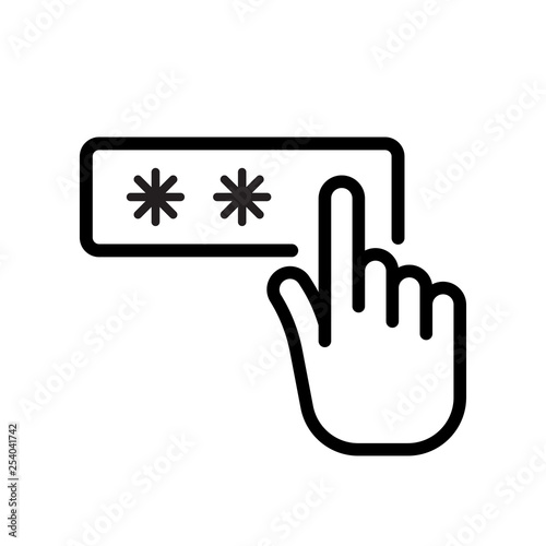 Hand finger entering pin code. Unlock and password
