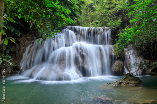 Huai Mae Khamin Waterfall tier 3  Khuean Srinagarindra National Park  Kanchanaburi  Thailand
