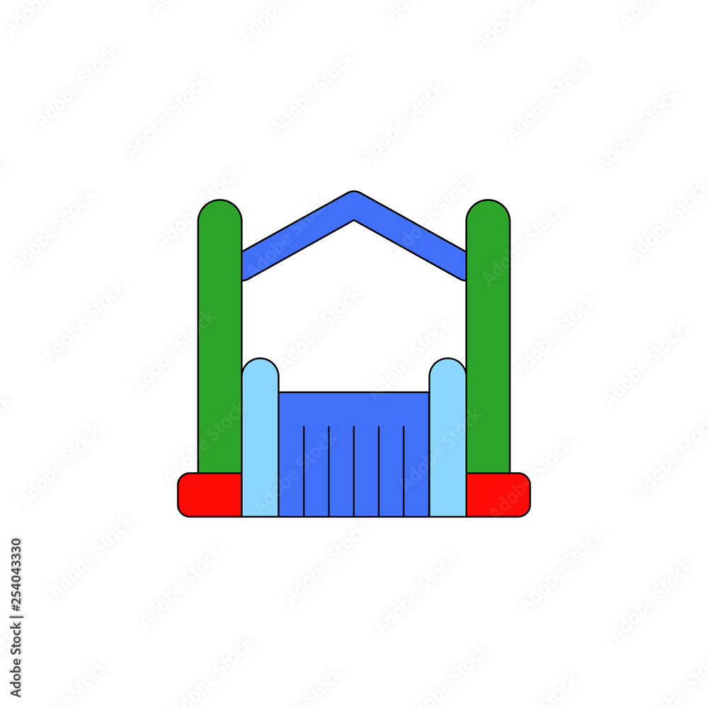 cartoon bouncy castle inflatable toy colored icon. Signs and symbols can be  used for web, logo, mobile app, UI, UX Stock Vector | Adobe Stock
