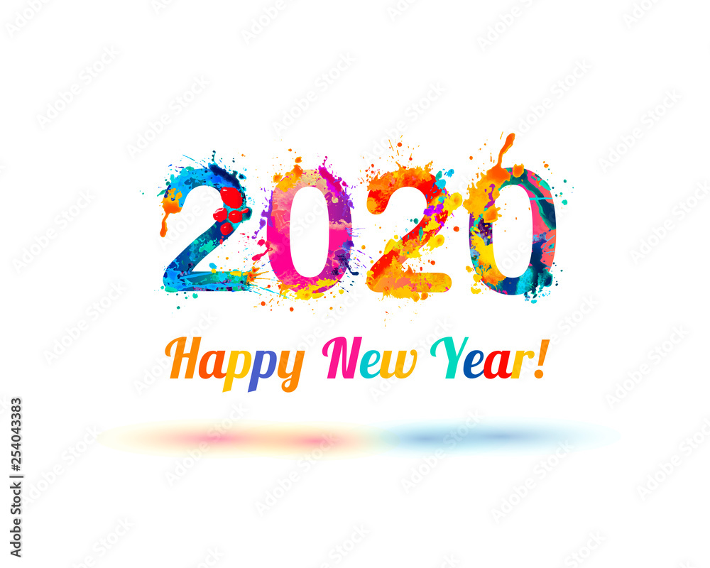 Happy New Year 2020 congratulation card
