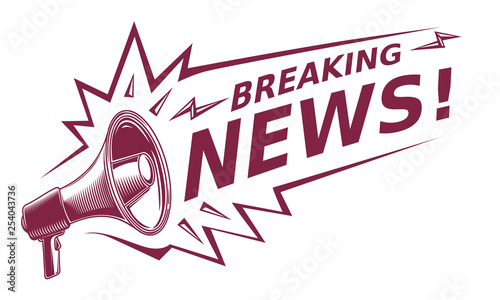 Breaking news - sign with megaphone