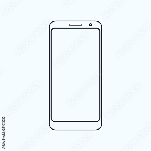 Outline icon of a modern mobile phone