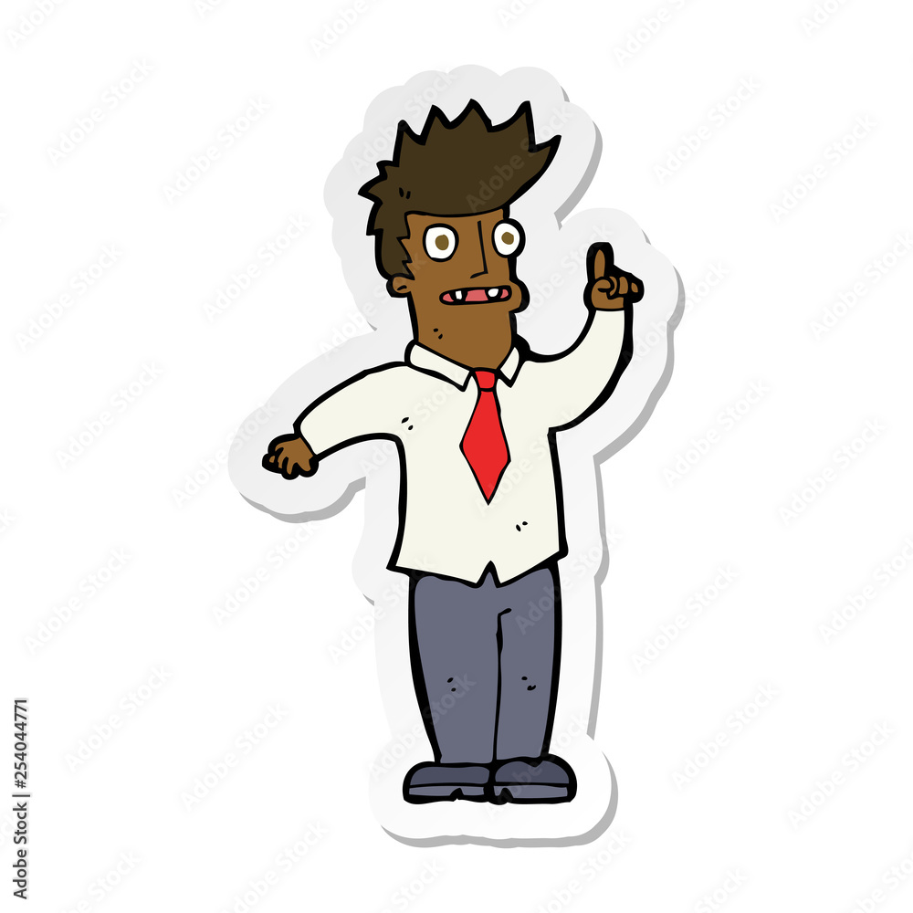 sticker of a cartoon man with idea sticker of a cartoon man with idea