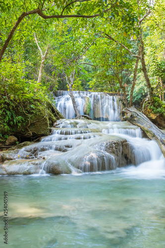 Erawan Waterfall tier 2, in National Park at Kanchanaburi, Thailand