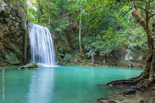 Erawan Waterfall tier 3, in National Park at Kanchanaburi, Thailand © wirojsid