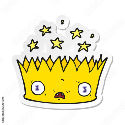 sticker of a cartoon magic crown