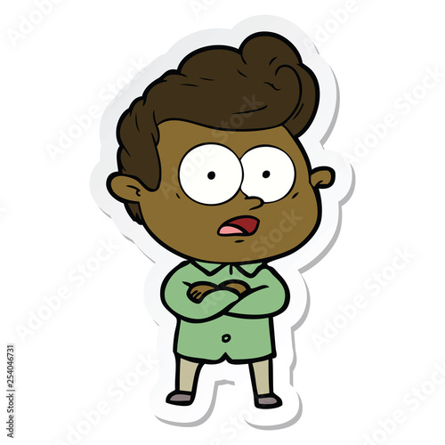 sticker of a cartoon staring man