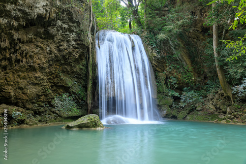 Erawan Waterfall tier 3  in National Park at Kanchanaburi  Thailand