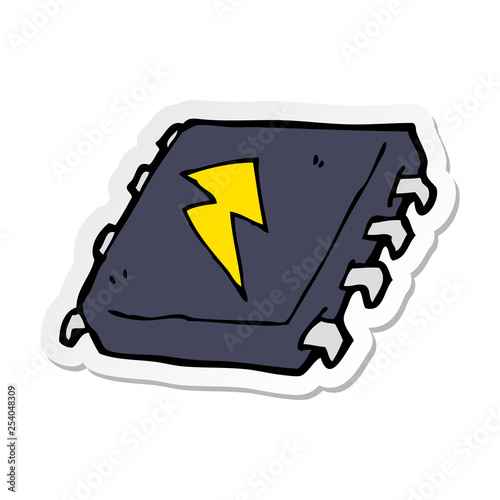 sticker of a cartoon computer chip