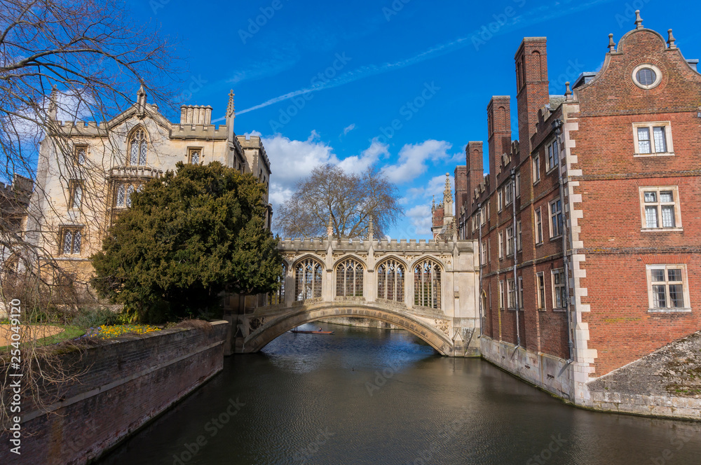 Cambridge City, United Kingdom - Exploring campus of Cambridge and its colleges on a summer day. Conceptual image of education and tourism.