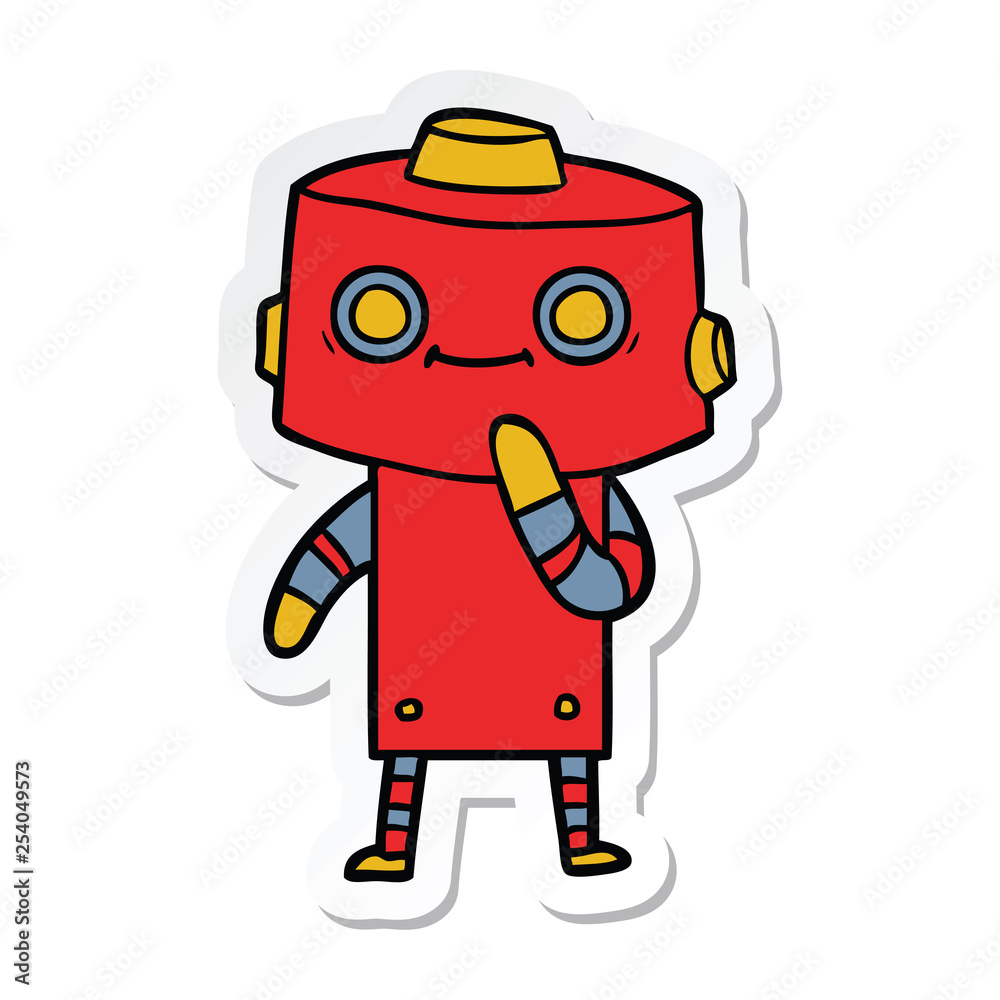 sticker of a cartoon robot