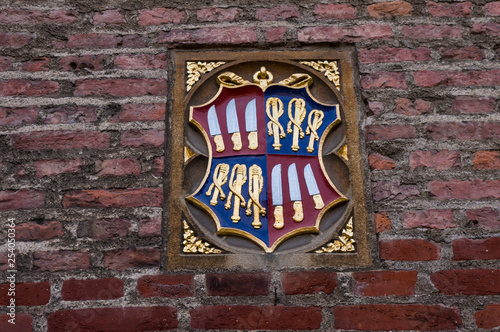 Coat of arms is a heraldic visual design on an escutcheon