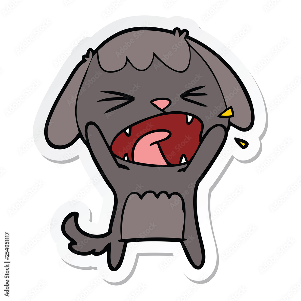 Fototapeta premium sticker of a cute cartoon dog barking
