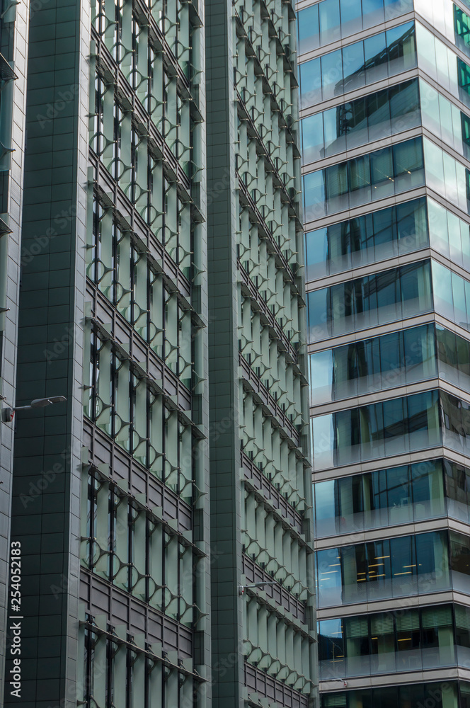 Obraz premium Detail Of Modern Skyscrapers In London, England
