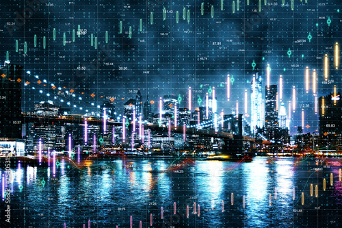 New York city with forex background