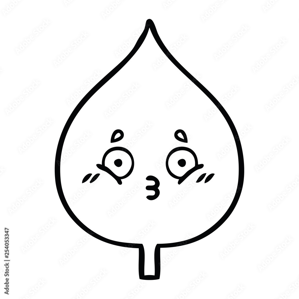 line drawing cartoon expressional leaf line drawing cartoon expressional leaf