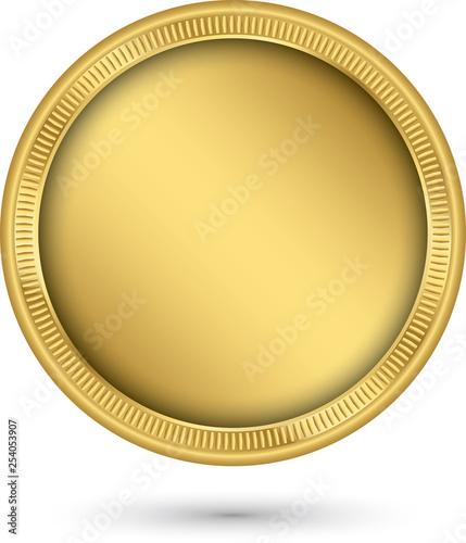 Gold coin, vector illustration