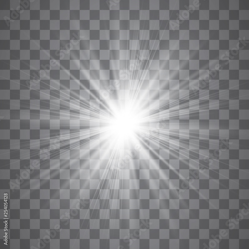 Glow transparent vector light effect set  explosion  glitter  spark  sun flash.