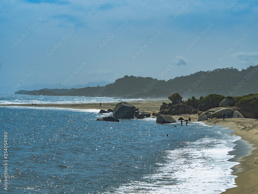 Beautiful natural beach in Tayrona National Park in Colombia