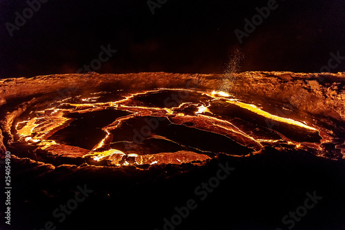 Lava lake on Erta Ale volcano