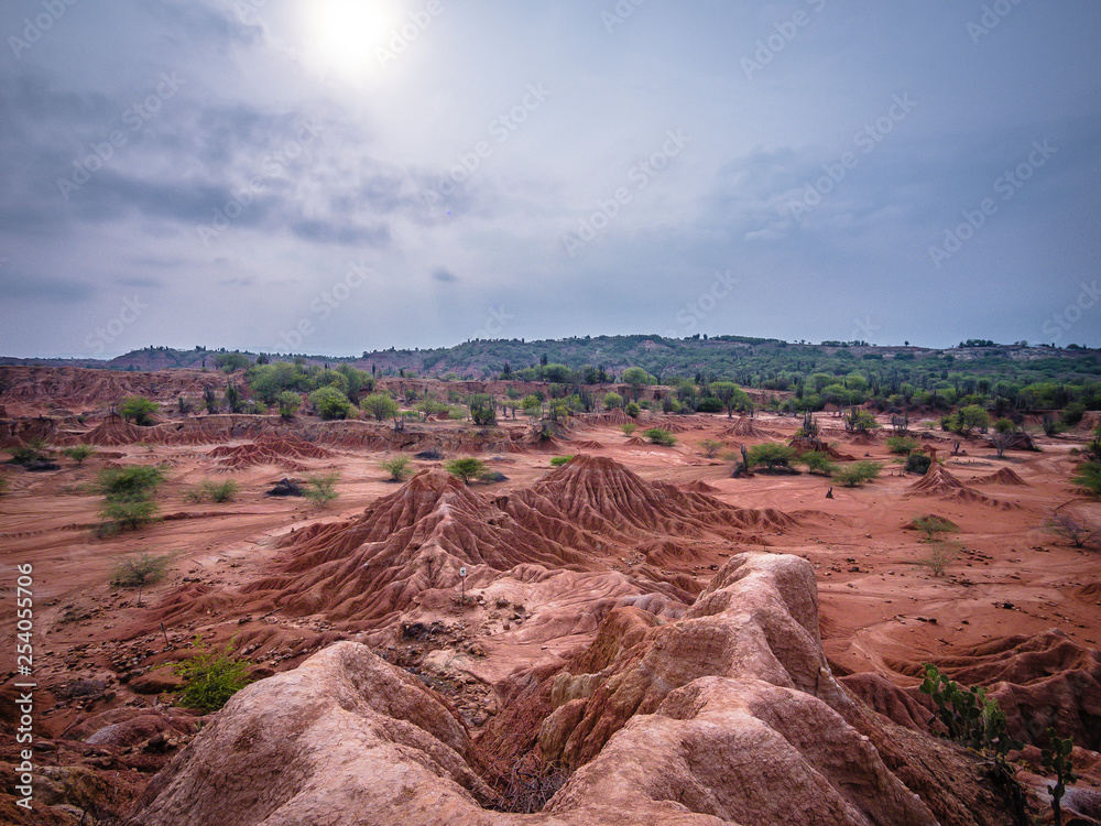 Beautiful landscape in Cuzco Red Desert, in Tatacoa Desert, Huila, Colombia