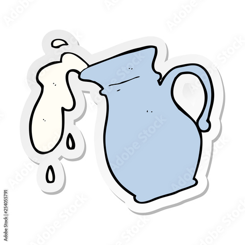 sticker of a cartoon milk jug
